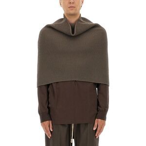 RICK OWENS Men's High Neck Ribbed Knit Pullover Men CHARCOAL Sweaters &